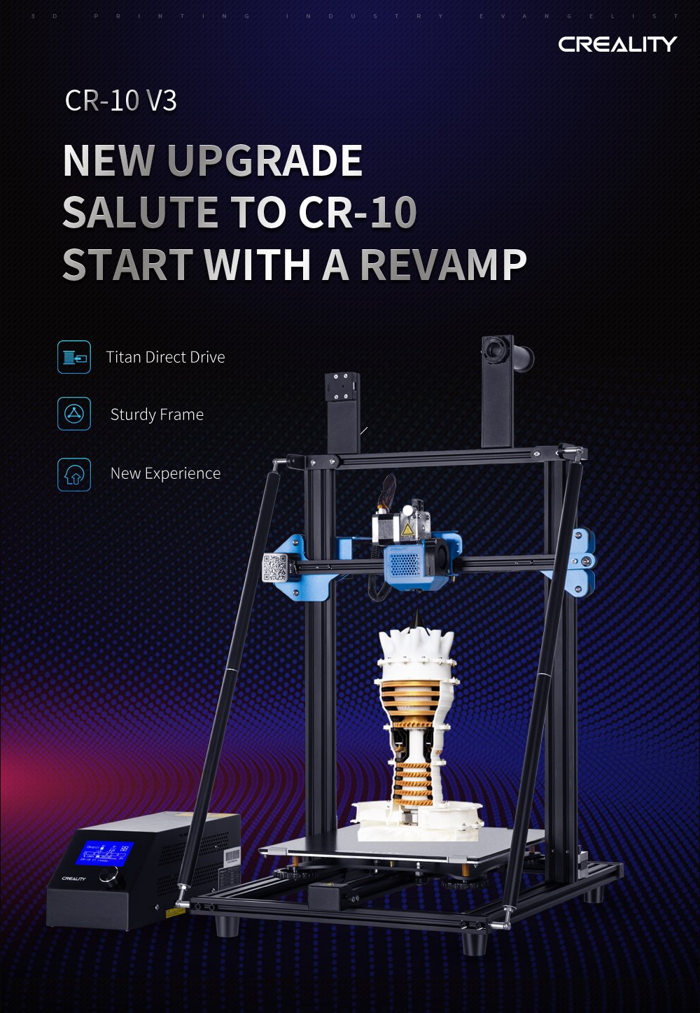 cr-10 v3 direct drive 3d printer