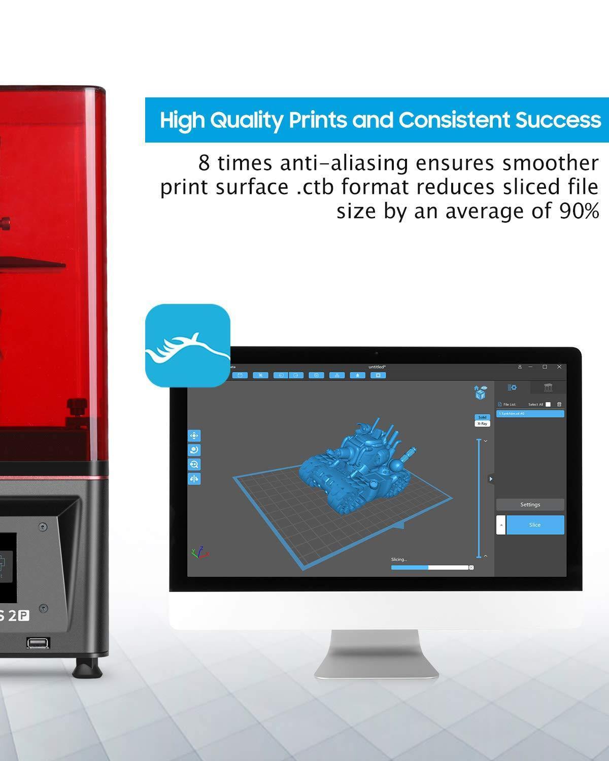 ELEGOO Mars 2 Pro Mono LCD MSLA Resin 3D Printer with Air Purifier